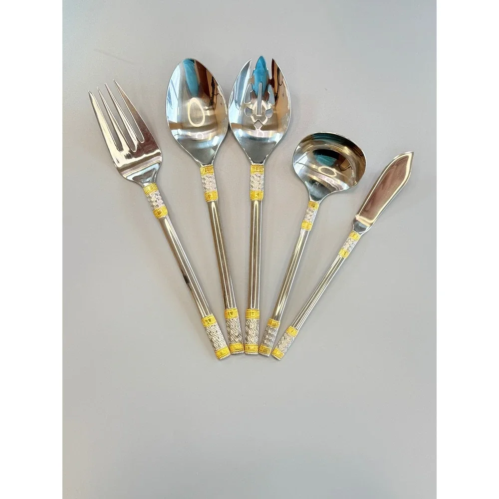 Wallace Silversmiths Aegean Weave Flatware 45 PCS Set Good Vintage Silverplate